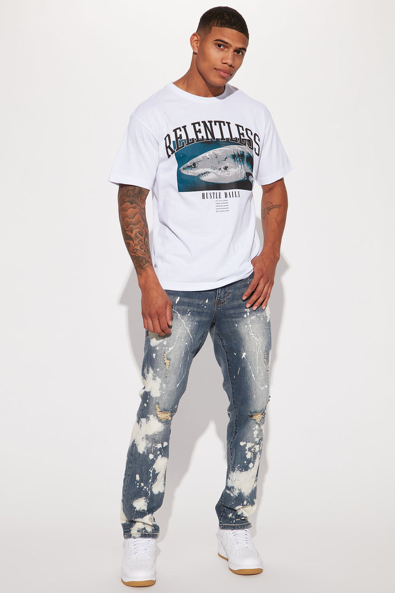 Relentless Shark Short Sleeve Tee - White | Fashion Nova, Mens Graphic ...