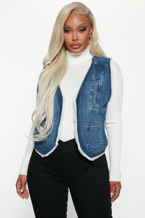 Sherpa denim deals vest