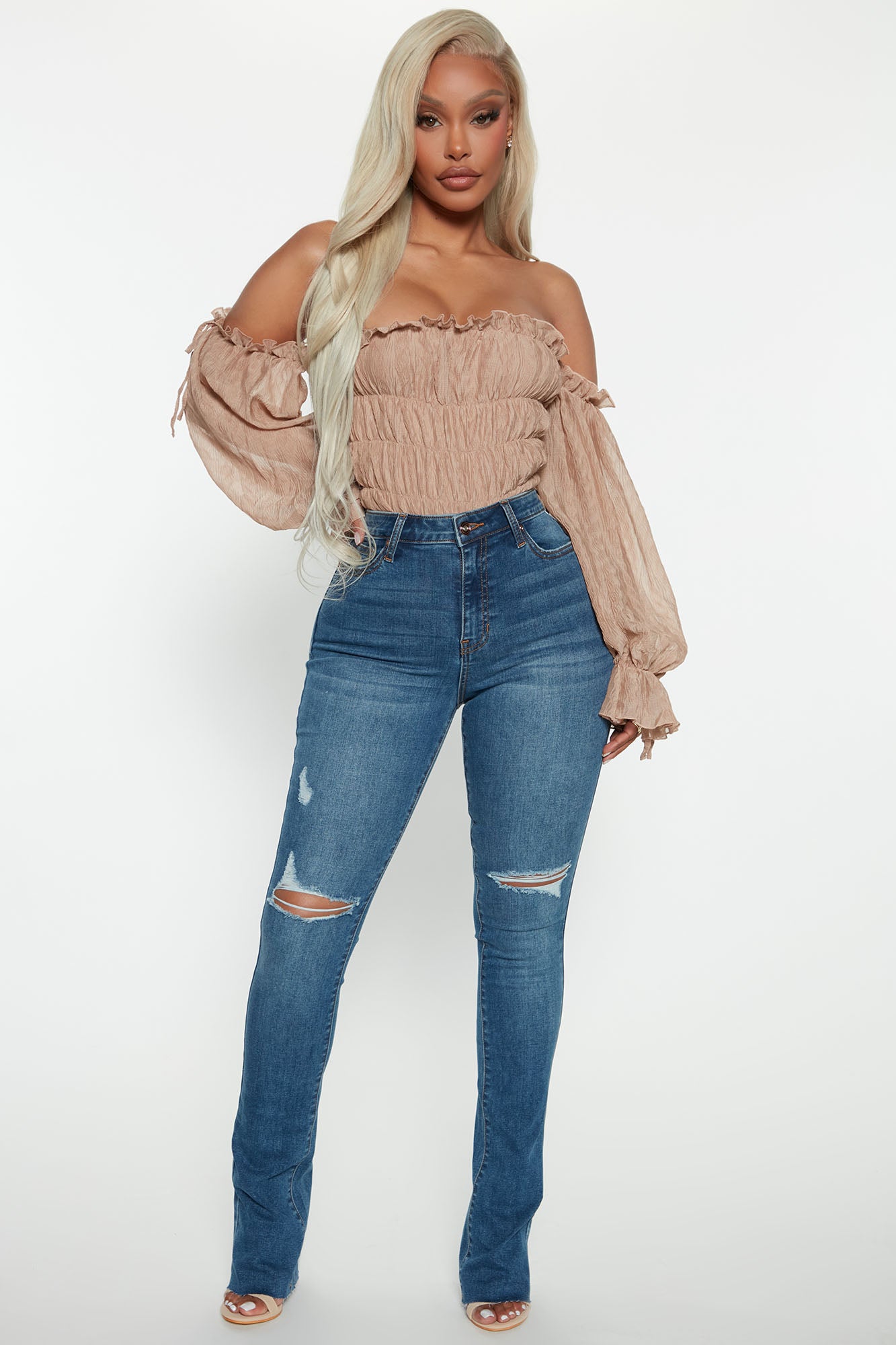 Best Stretch Ripped High Rise Bootcut Jeans - Dark Wash | Fashion Nova,  Jeans | Fashion Nova