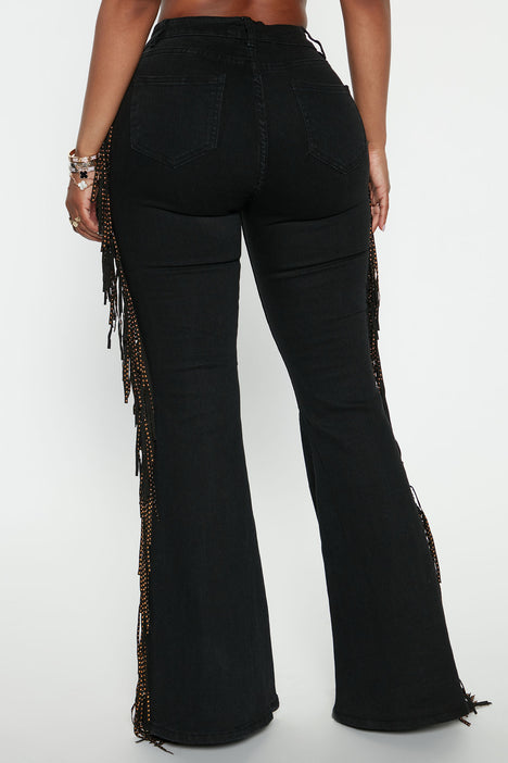 Fringe flare shop pants