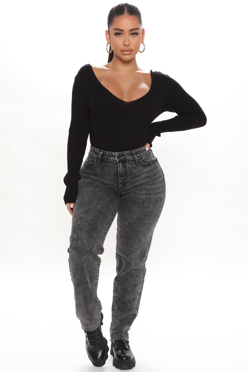 Francince Ribbed Sweater Top - Black | Fashion Nova, Sweaters | Fashion ...
