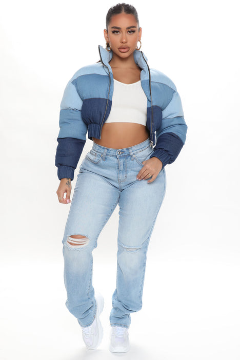 In Your Lane Puffer Jacket - Blue/combo | Fashion Nova, Jackets & | Fashion Nova