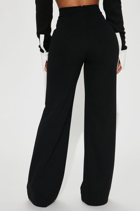 Petite Victoria High Waisted Dress Pants - Black