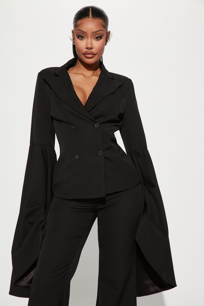 Not Your Average Blazer Pant Suit Black Fashion Nova, Matching Sets