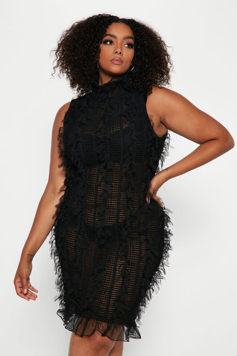 Fashion nova black shop plus size dress