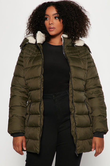 City Trekking Puffer Coat Olive Fashion Nova Jackets Coats
