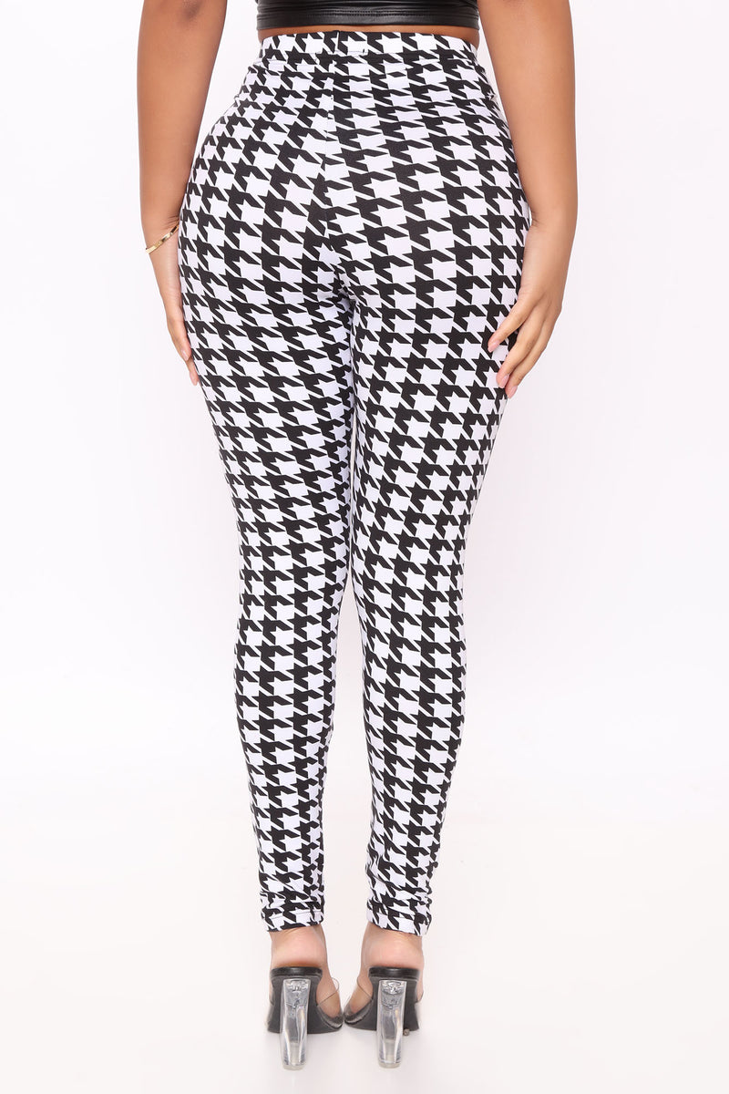 Moment Of Houndstooth Leggings Black/White Fashion Nova, Leggings