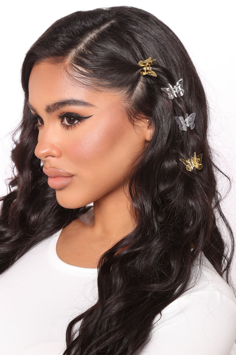 Social Butterfly Hair Clip Set Fashion Nova, Accessories