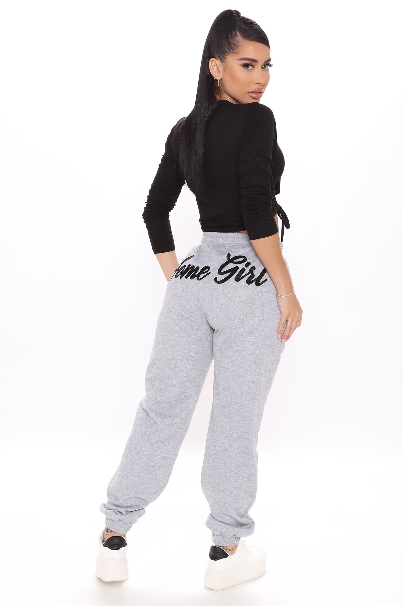 Your Favorite Home Girl Sweatpants - Heather Grey, Fashion Nova, Pants