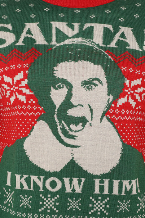 Santa I Know Him Holiday Sweater Green Fashion Nova Mens