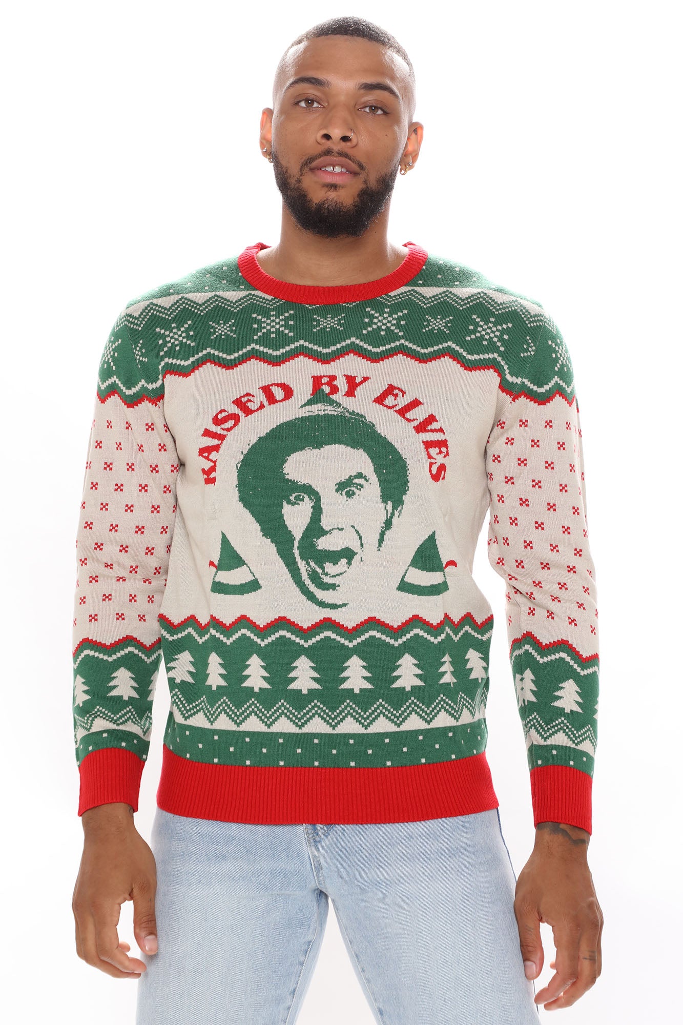 Green top holiday sweater