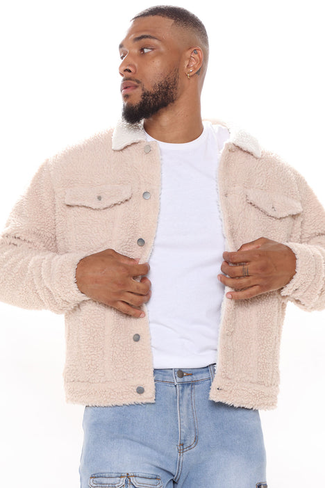 Sherpa Trucker Jacket - Tan, Fashion Nova, Mens Jackets