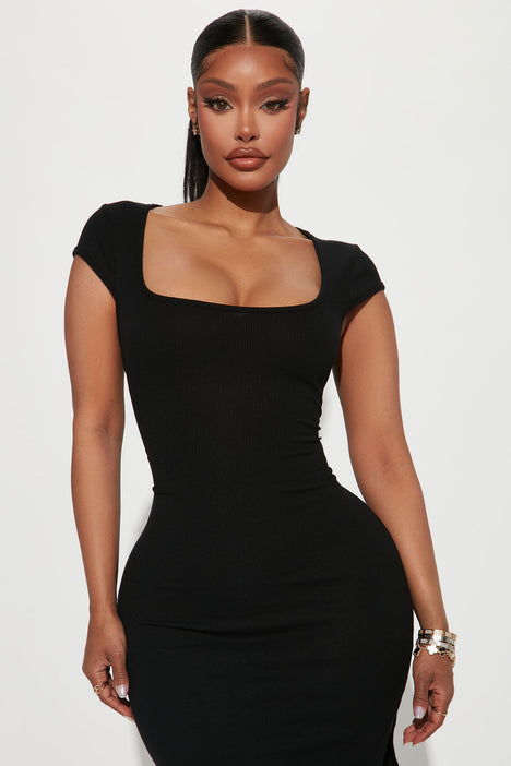 Fashion nova cheap black dress short
