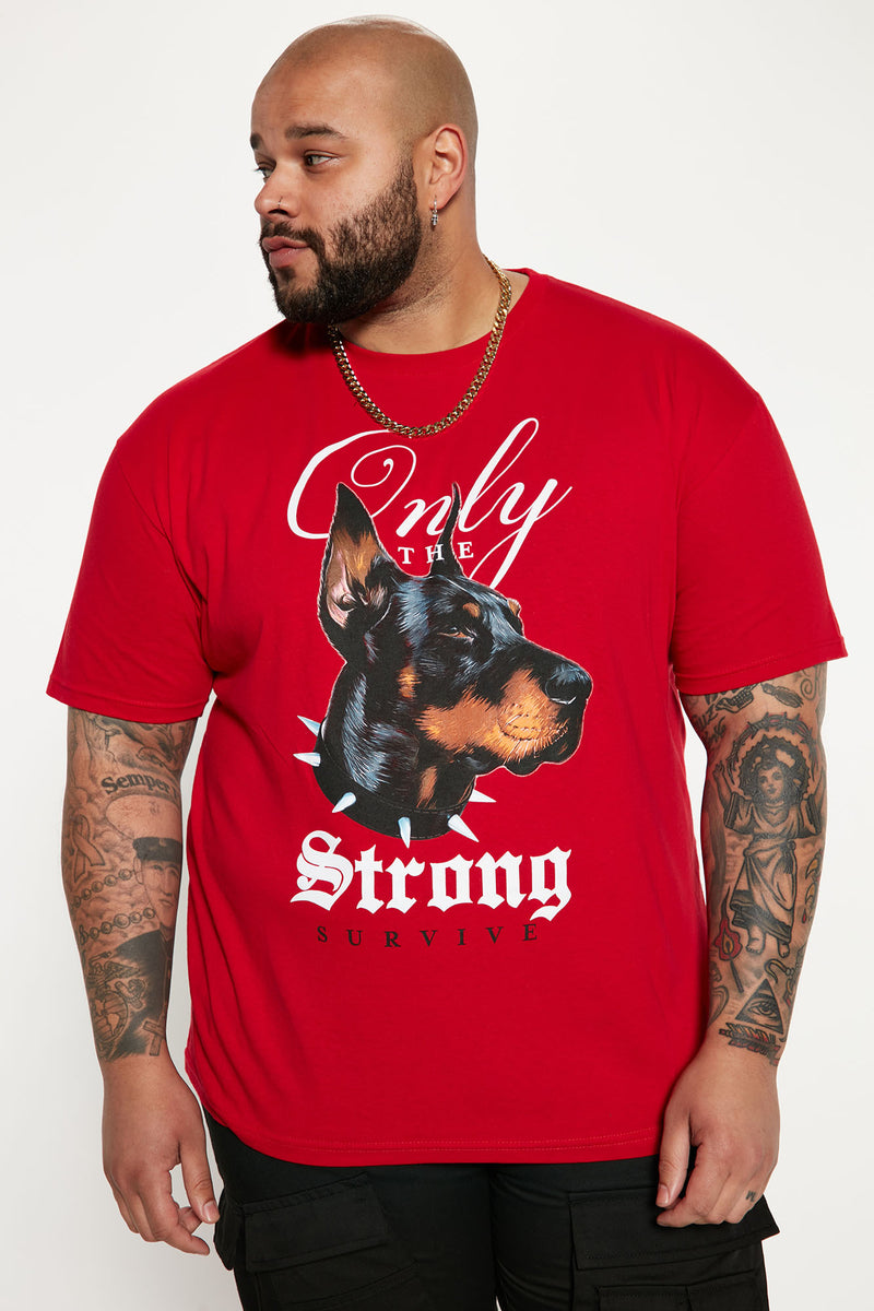 Only The Strong Short Sleeve Tee - Red | Fashion Nova, Mens Graphic ...