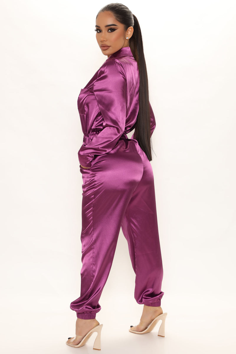 Ready For The Night Satin Jumpsuit - Purple | Fashion Nova, Jumpsuits ...