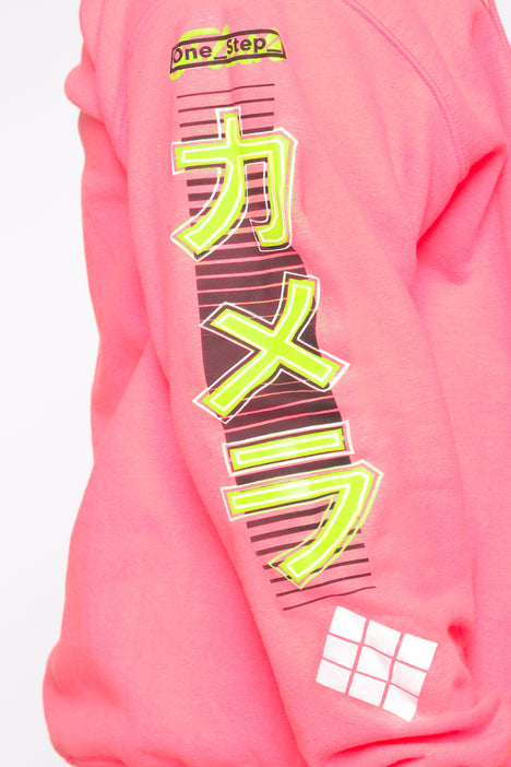 One Step Polaroid Hoodie NeonPink Fashion Nova Mens Graphic