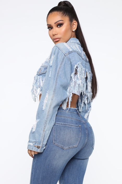Fashion nova clearance ripped jean jacket
