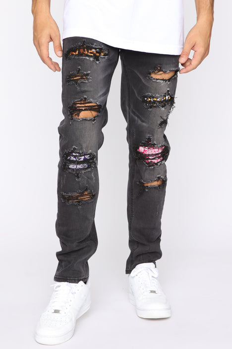 Fashion nova sale black distressed jeans