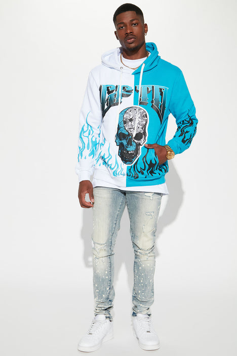 Rhinestone skull cheap hoodie