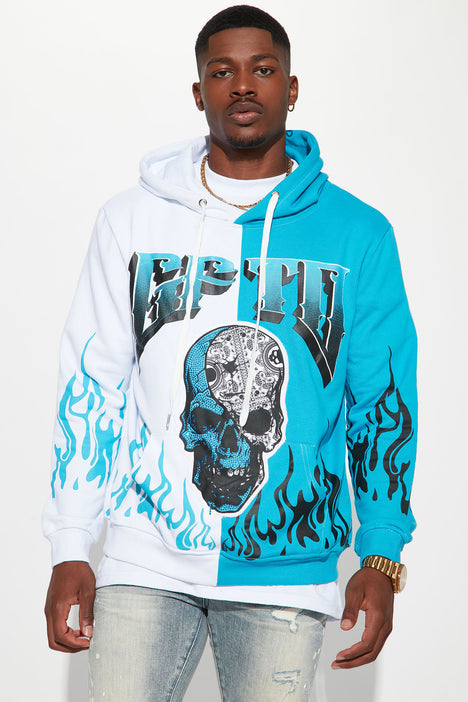 Blue skull on sale hoodie