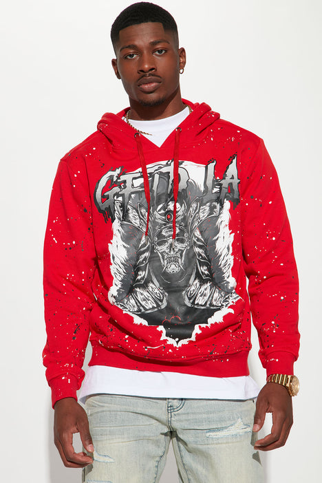 Painted Samurai Hoodie - Red | Fashion Nova, Mens Fleece Tops | Fashion Nova