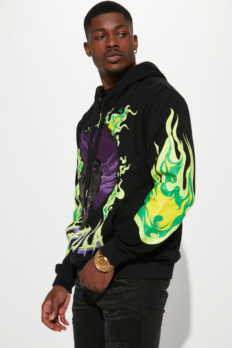 Green flame hoodie shop