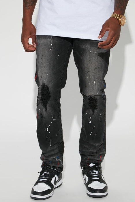 Fashion nova paint splatter jeans on sale