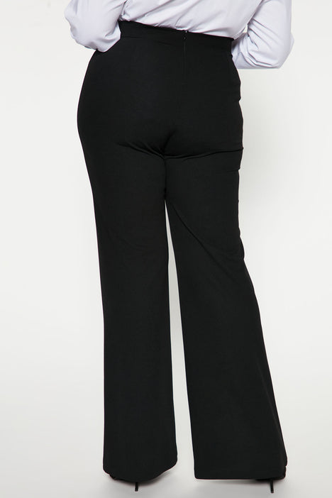 Love Tree Wide Leg Trouser Pants for Women in Black | 6831PD-BLACK – Glik's