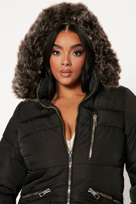 Cool Vibes Puffer Coat Black