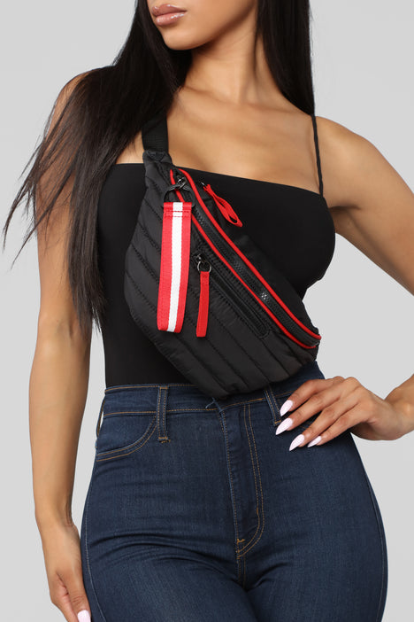 Sporty And Spicy Fanny Pack Black Red Fashion Nova Handbags Fashion Nova
