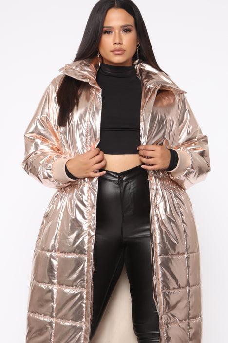 Rose gold bubble store coat