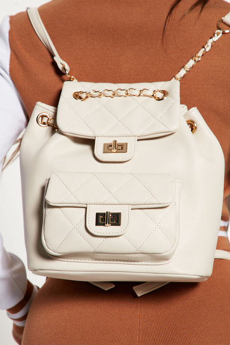 Girls Day Trip Mini Backpack Cream Fashion Nova Handbags