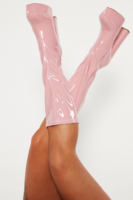 Fashion nova clear boots best sale