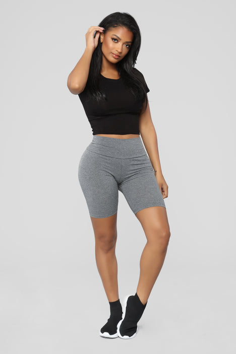 Brooke Biker Shorts Grey Fashion Nova Shorts Fashion Nova