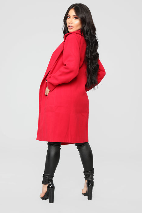 Fashion nova hotsell red coat