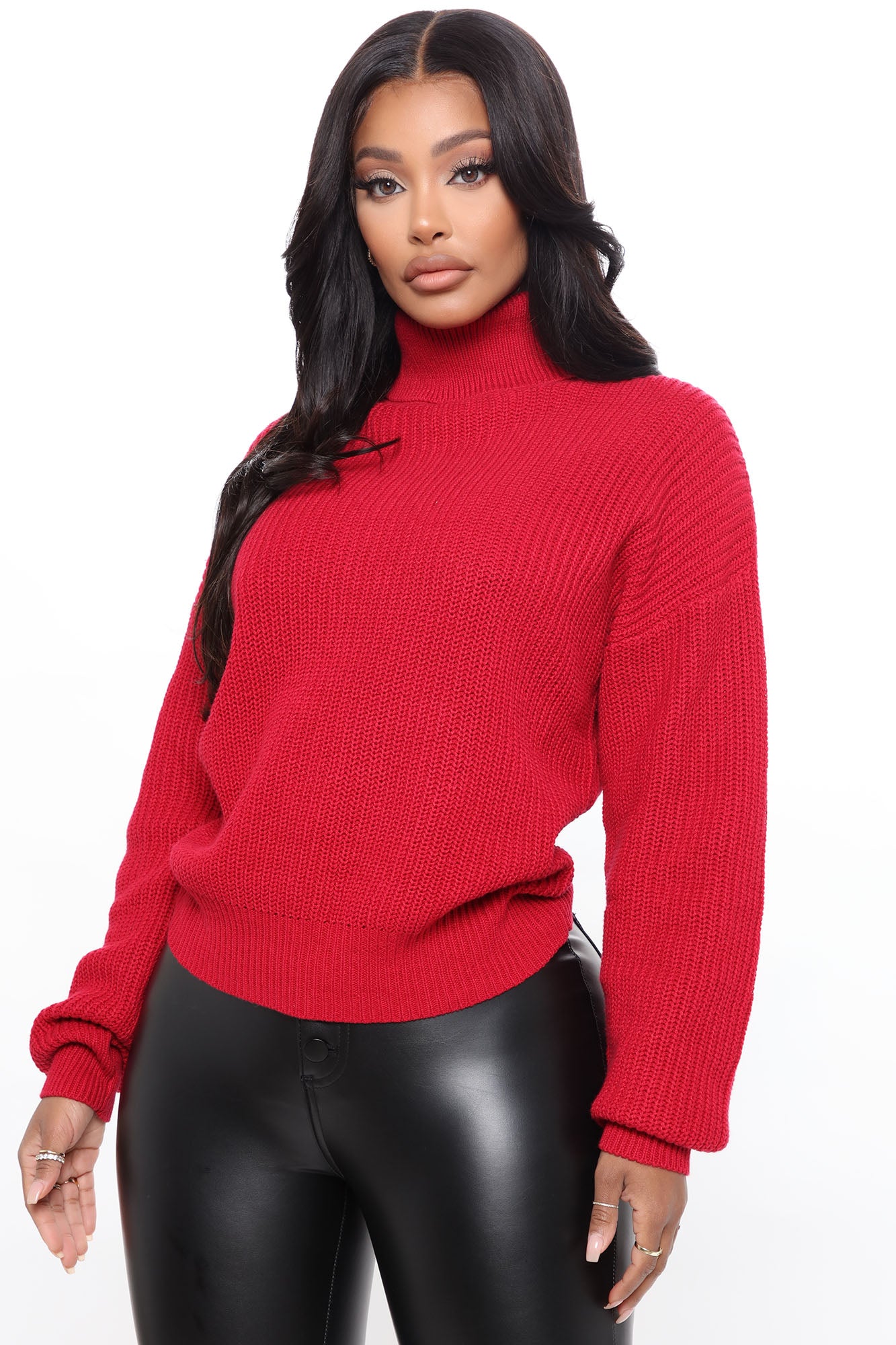 Flowy turtleneck top sweater