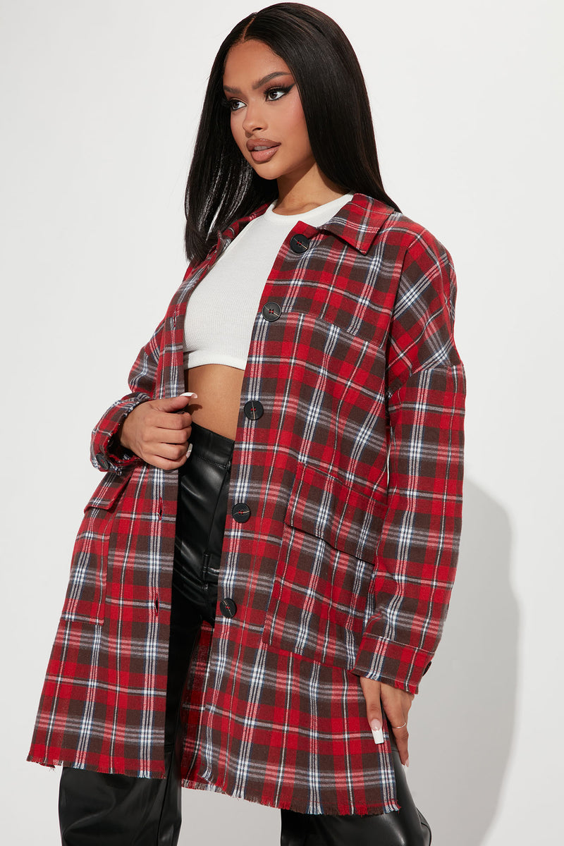 Keep Checkin' Flannel Top - Red/combo | Fashion Nova, Shirts & Blouses ...