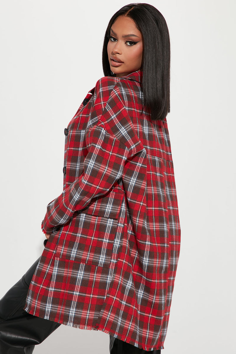 Keep Checkin' Flannel Top - Red/combo | Fashion Nova, Shirts & Blouses ...