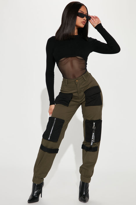 Fashion nova best sale olive green pants