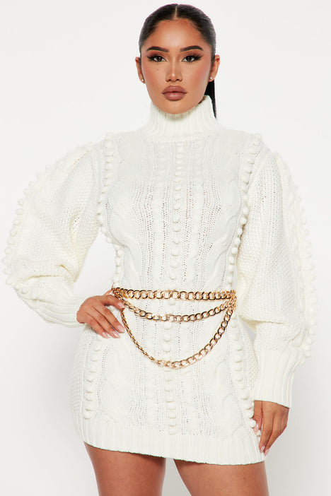 Fashion nova shop white sweater dress