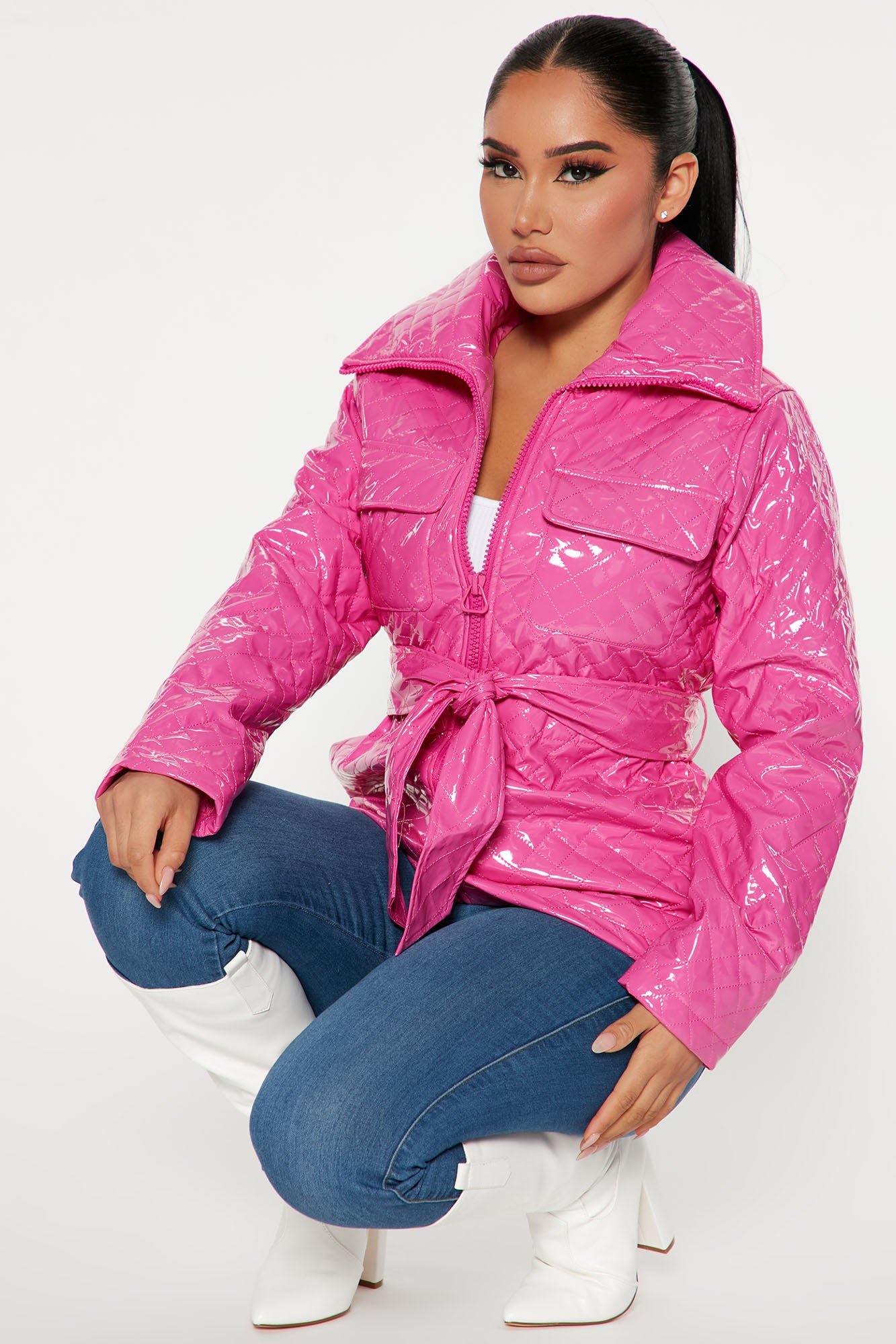 Fashion nova pink jacket outlet
