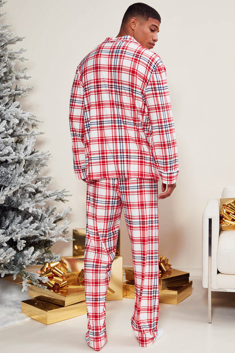 Keep It Cozy Holiday PJ Set Red combo Fashion Nova Mens