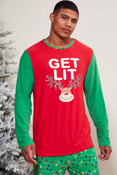 Let's get lit shop christmas pajamas