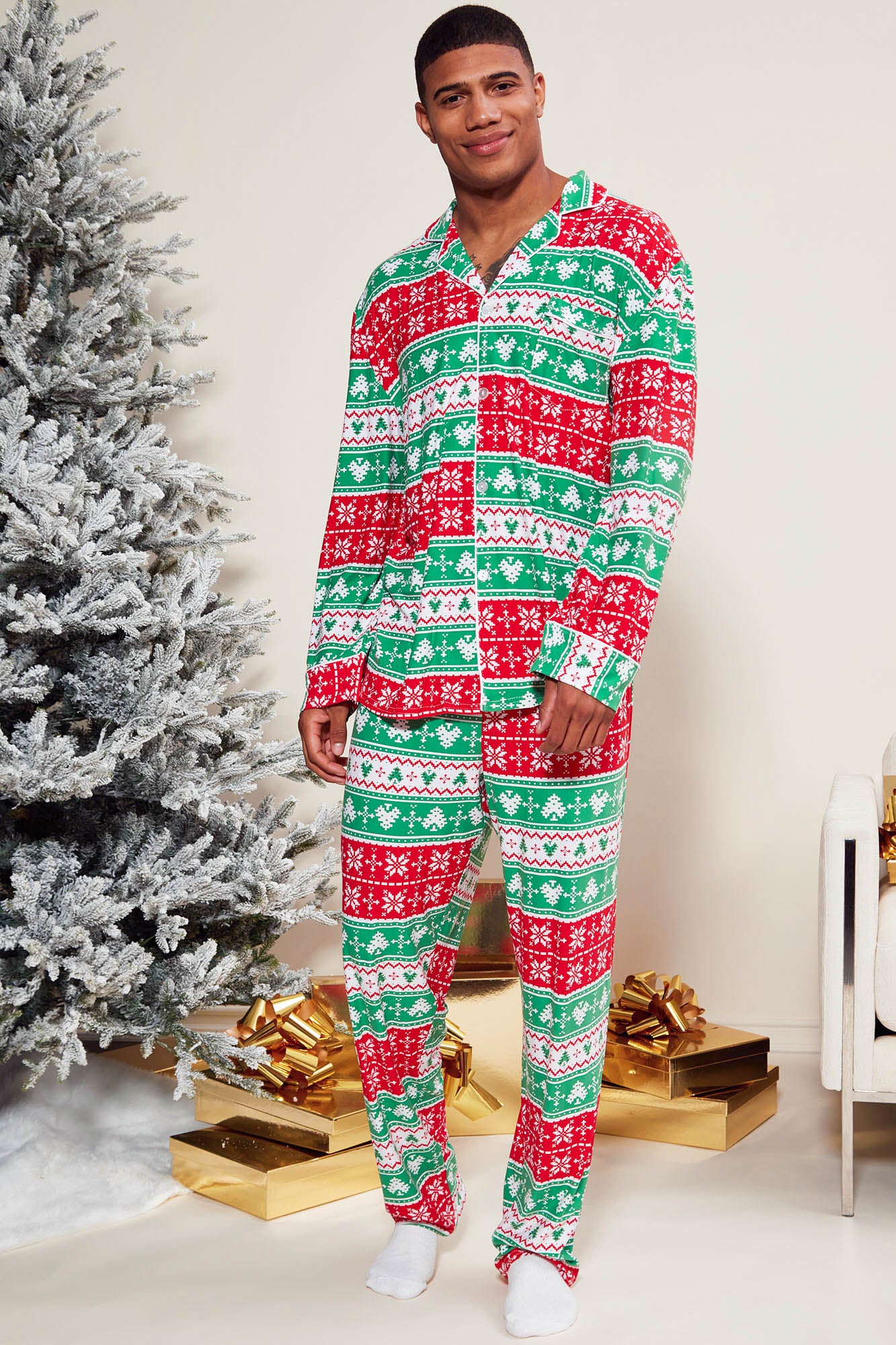 It's All About Christmas Holiday PJ Set - Red/combo