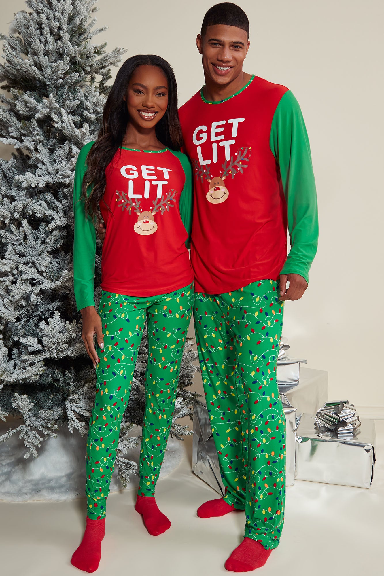 His and her matching hot sale christmas pjs