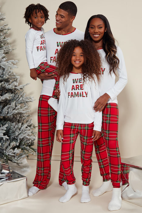We Are A Jolly Family PJ Set - Red/combo
