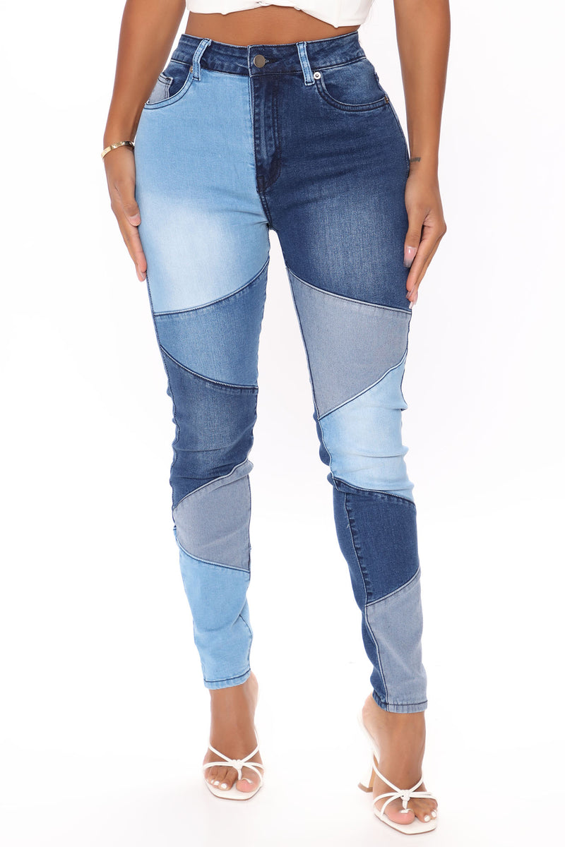 All Fixed Up Patchwork Skinny Jeans Fashion Nova, Jeans