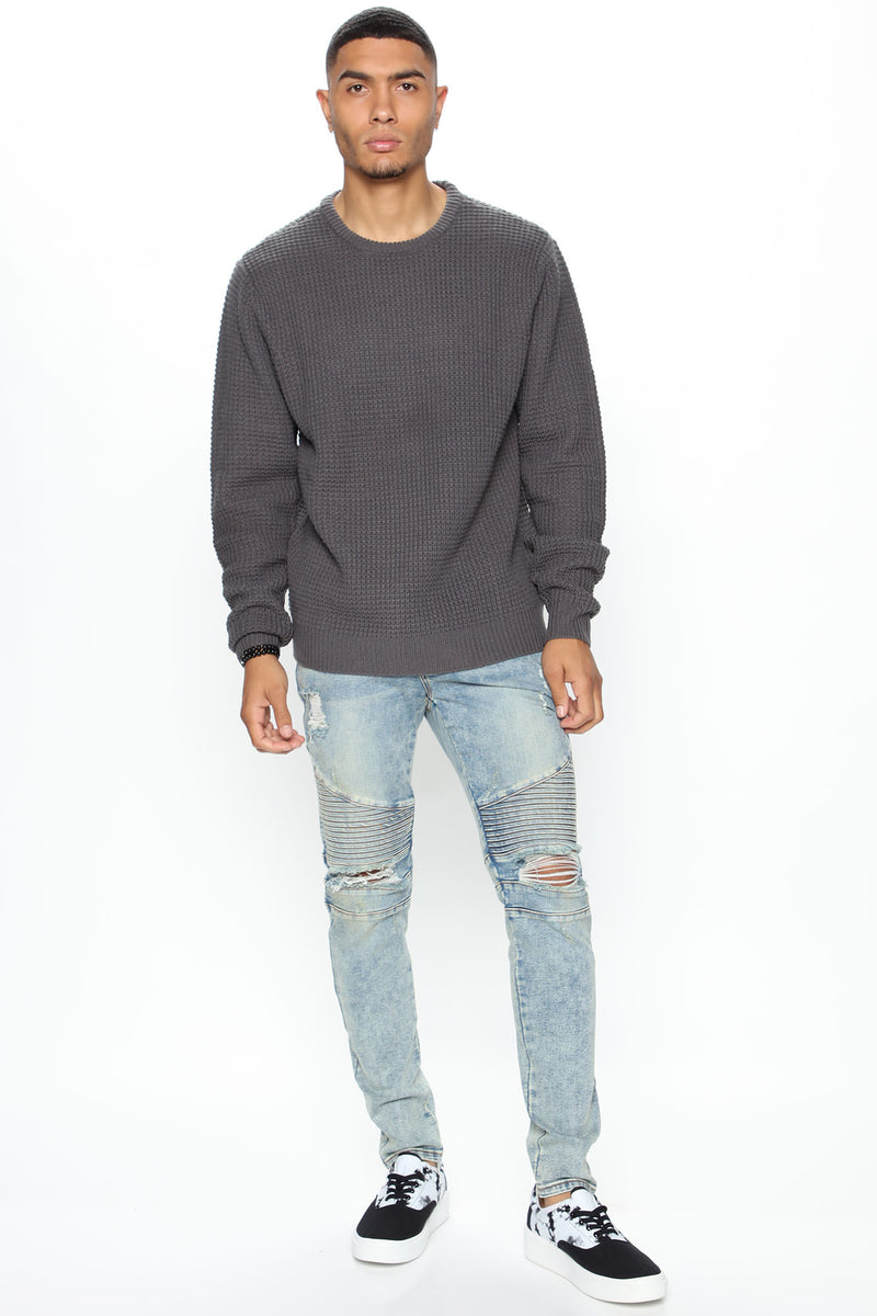 Jared Crewneck Sweater - Grey | Fashion Nova, Mens Sweaters | Fashion Nova