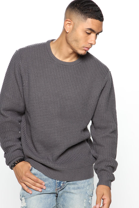 Jared Crewneck Sweater Grey Fashion Nova Mens Sweaters