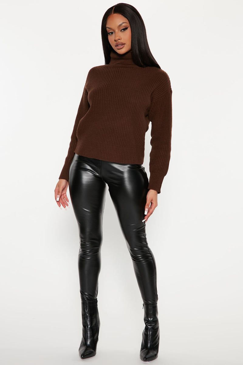 Roll With The Flow Turtleneck Sweater - Chocolate | Fashion Nova ...